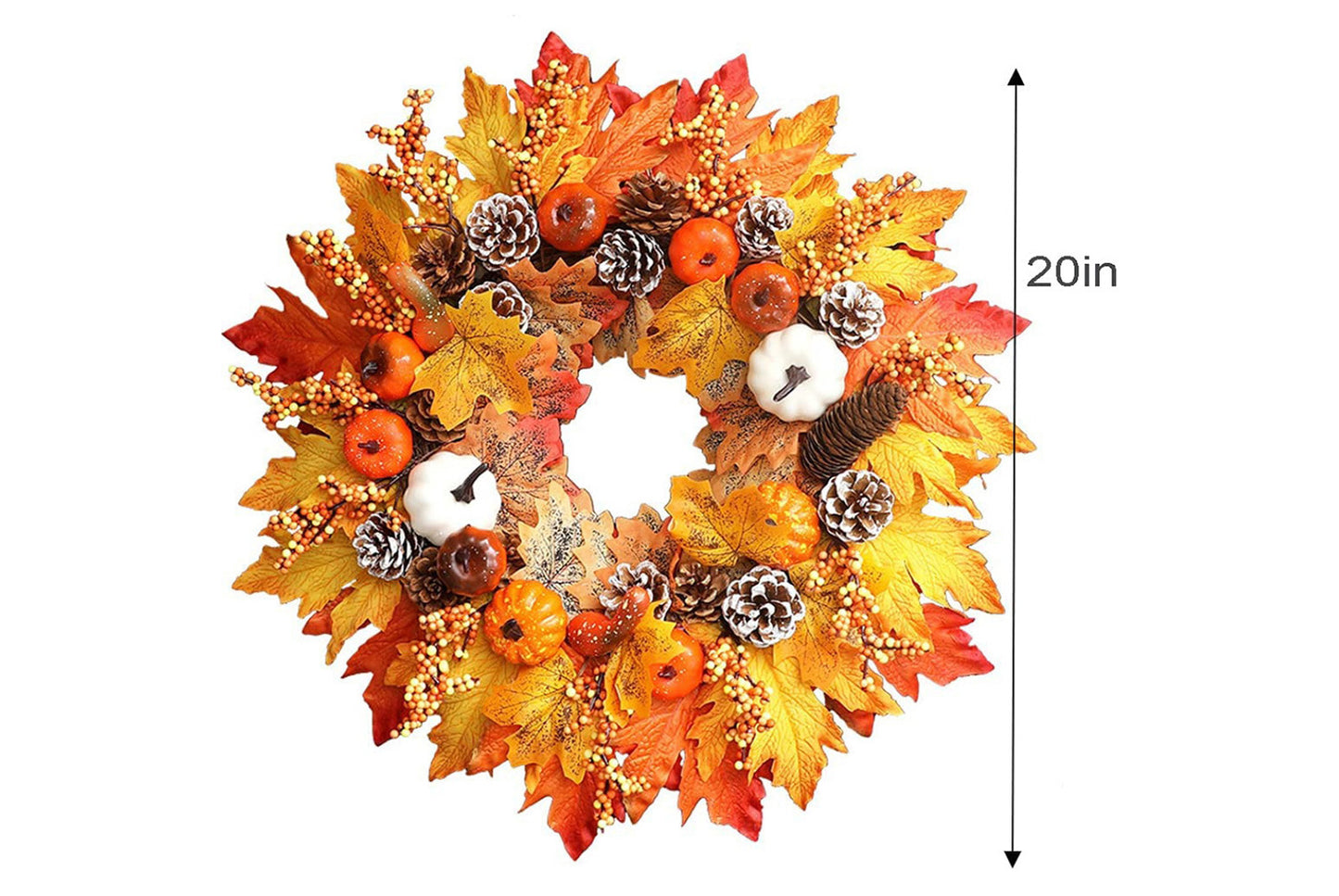 50cm Berry Pumpkin Door Hanging Decoration