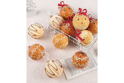 **8cm Painted Gingerbread Man Foam Christmas Ball Set**