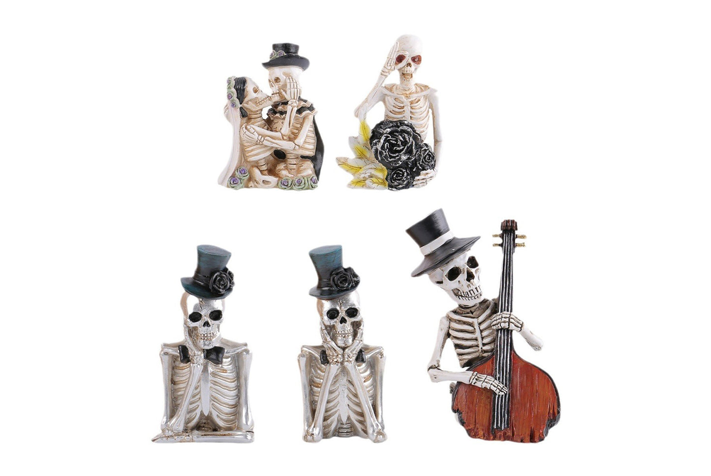 **Halloween Cartoon Skeleton Figure | Funny Resin Decoration**