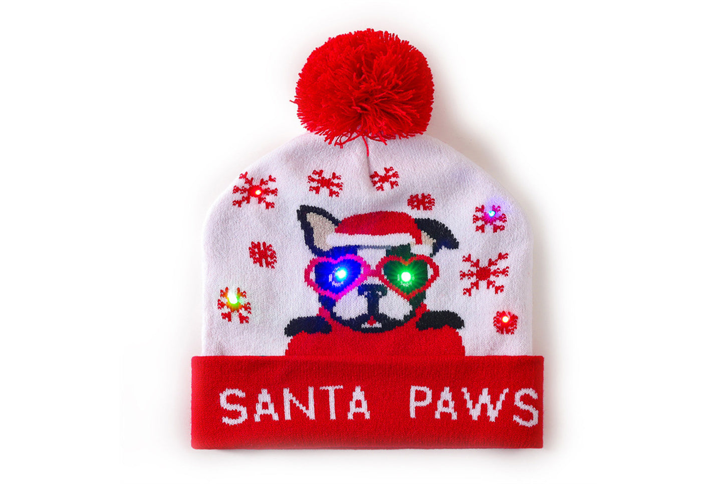 **Christmas LED Light Jacquard Knit Hat (Thickened Warm Version)**