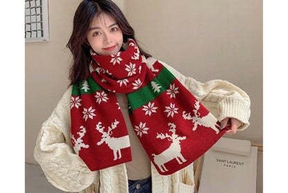 **Christmas Thick Knitted Scarf (Autumn/Winter Warmth Essential)**