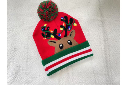 **Christmas Light-Up Wool Hat (Winter Warm Jacquard Knit Hat)**