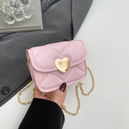Solid color chain small square bag