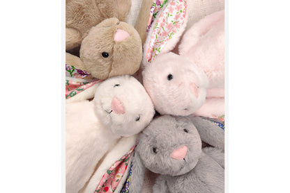 Floral Fabric Lop-Eared Rabbit Plush Toy