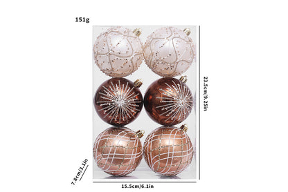 **Set of 6 Painted Christmas Balls**