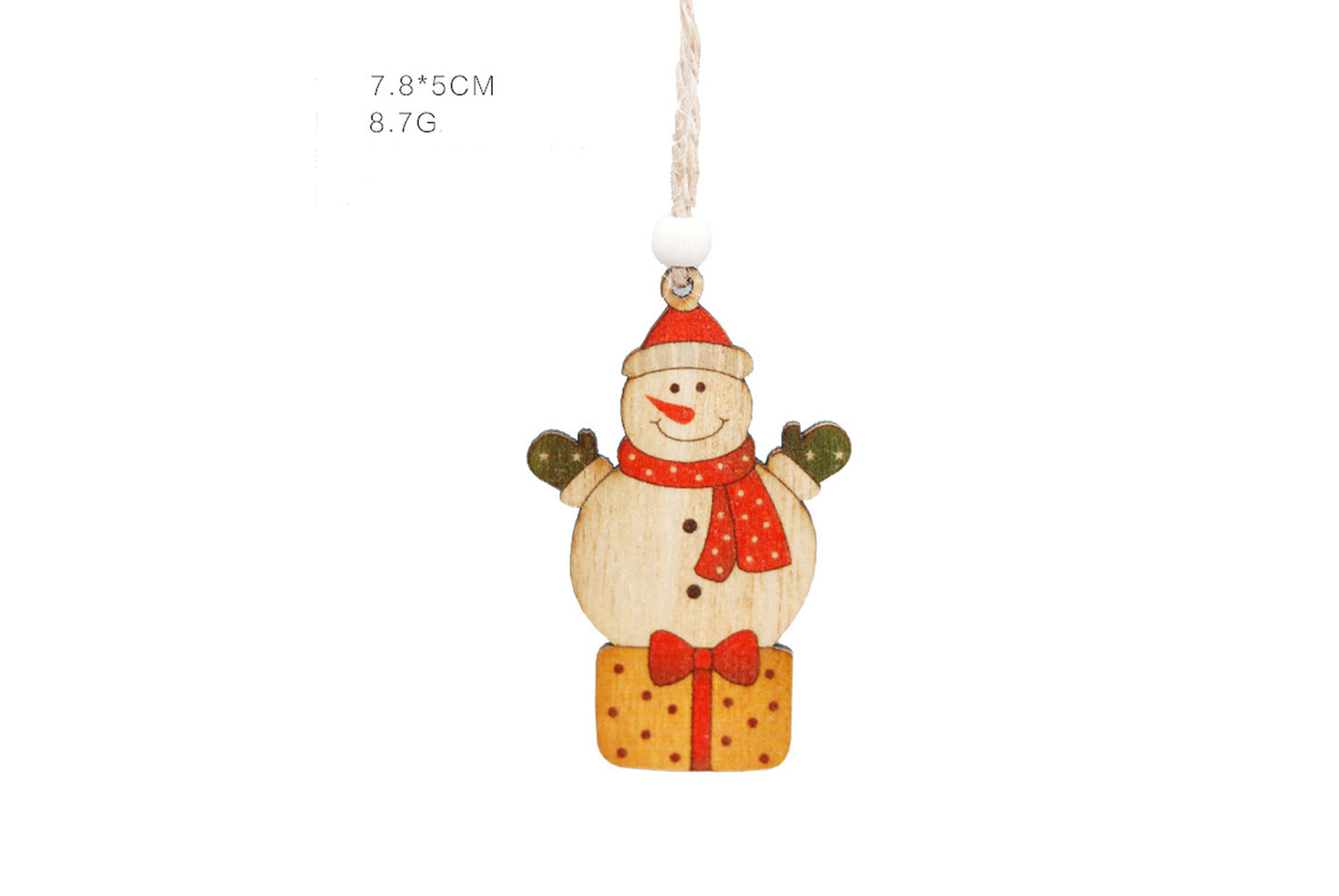 Wooden Painted Christmas Ornaments (Christmas Tree Decoration Set)