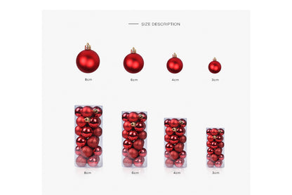 **3cm Christmas Ball Ornament Set (24 pieces)**