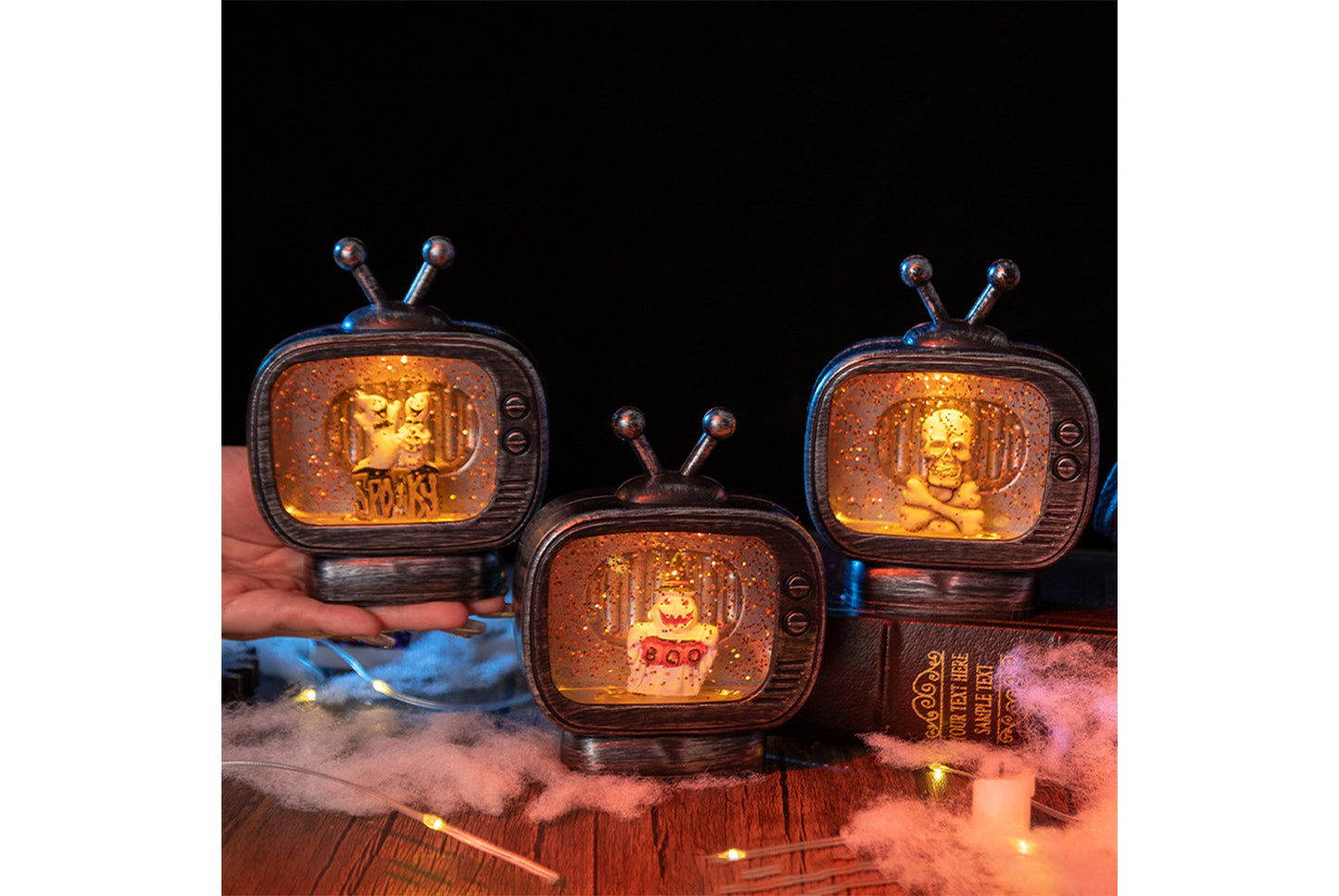 **Halloween TV Light | Ghost Skull Themed Desktop Ornament**