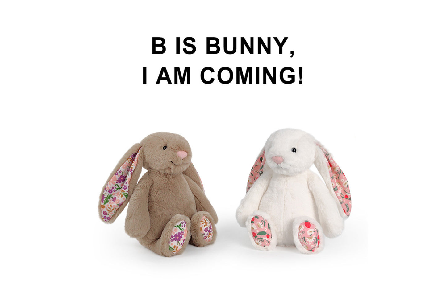 Floral Fabric Lop-Eared Rabbit Plush Toy