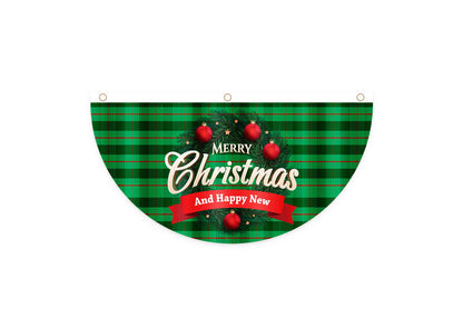 **Christmas Fan-Shaped Flag Outdoor Decoration**