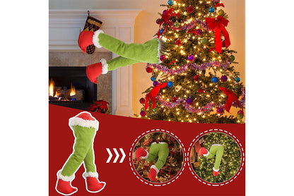 **Christmas Grinch Green Prosthetic Leg Ornament**