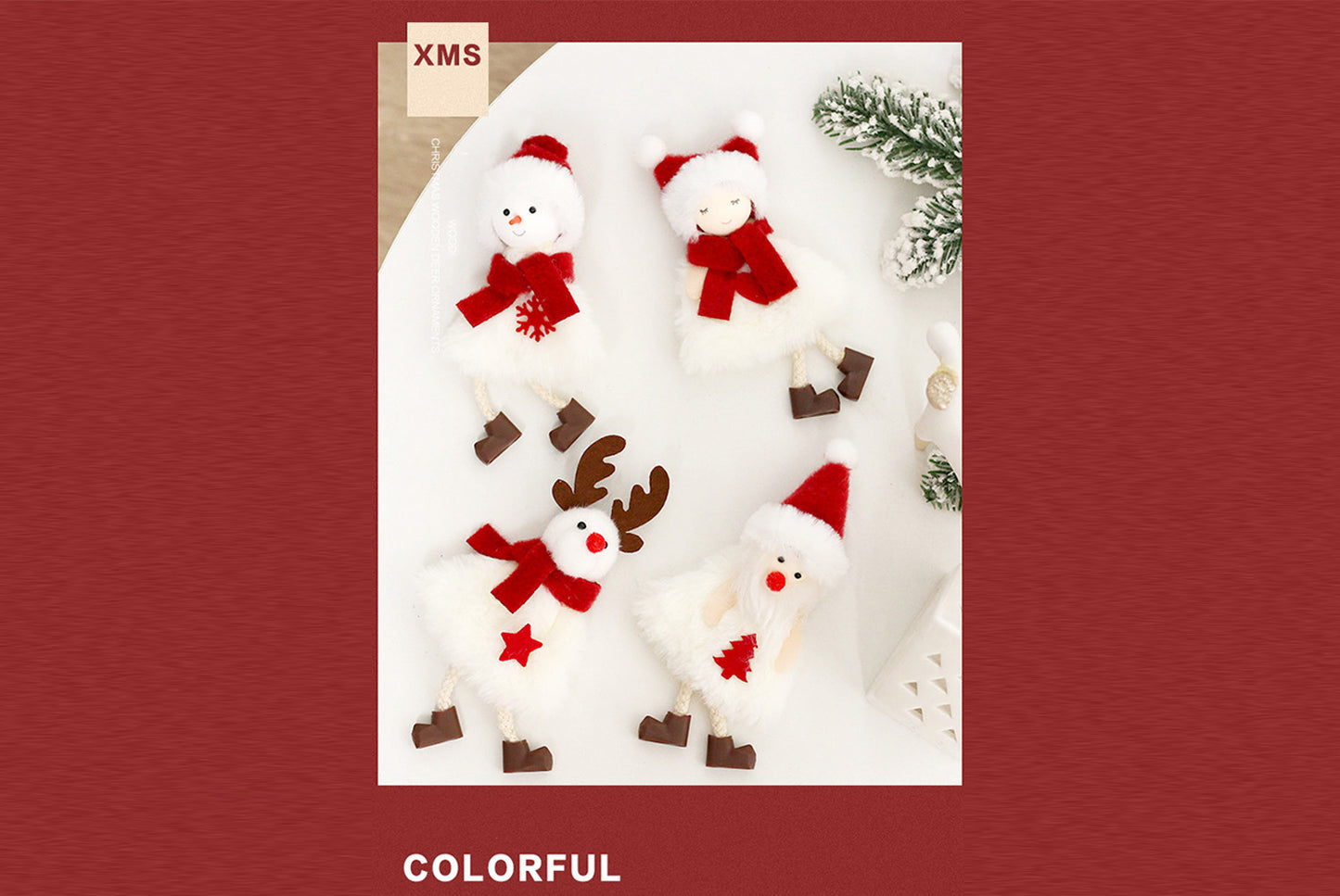 **Christmas Plush Doll Pendant Set**