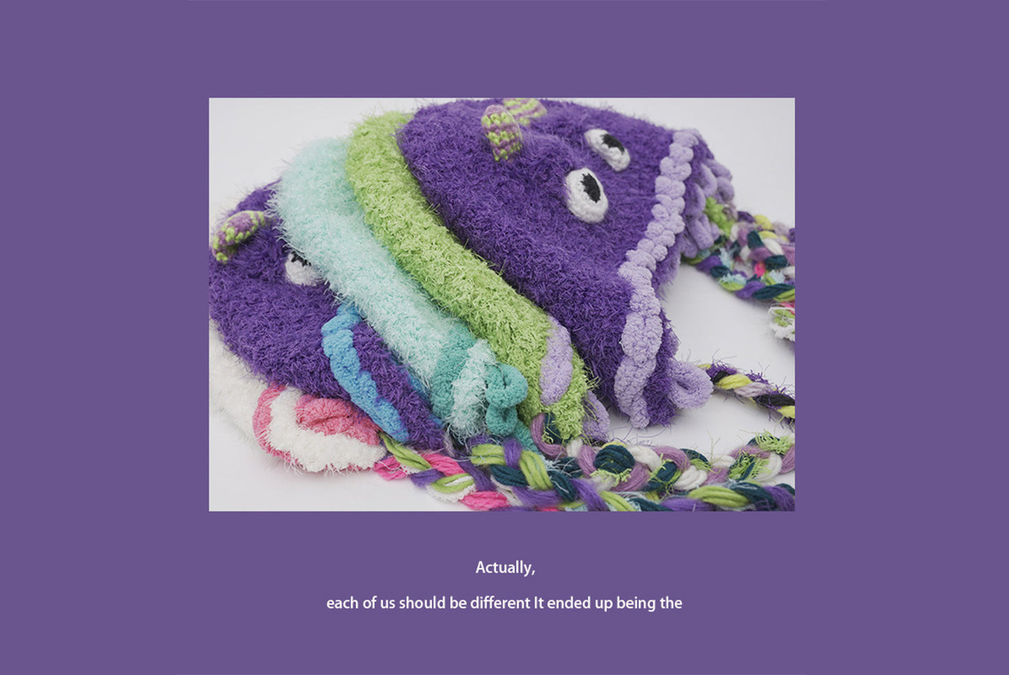 **Cartoon Plush Monster Knitted Hat with Earflaps