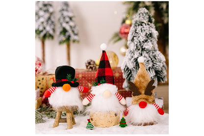 **Christmas Cute Rudolph Light-Up Faceless Doll Ornament**