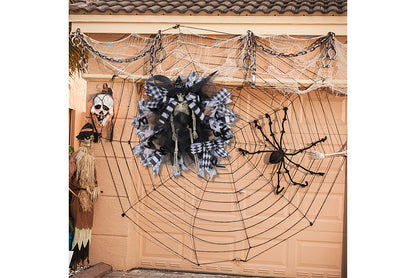 Halloween Witch Hat Skull Mesh Garland |