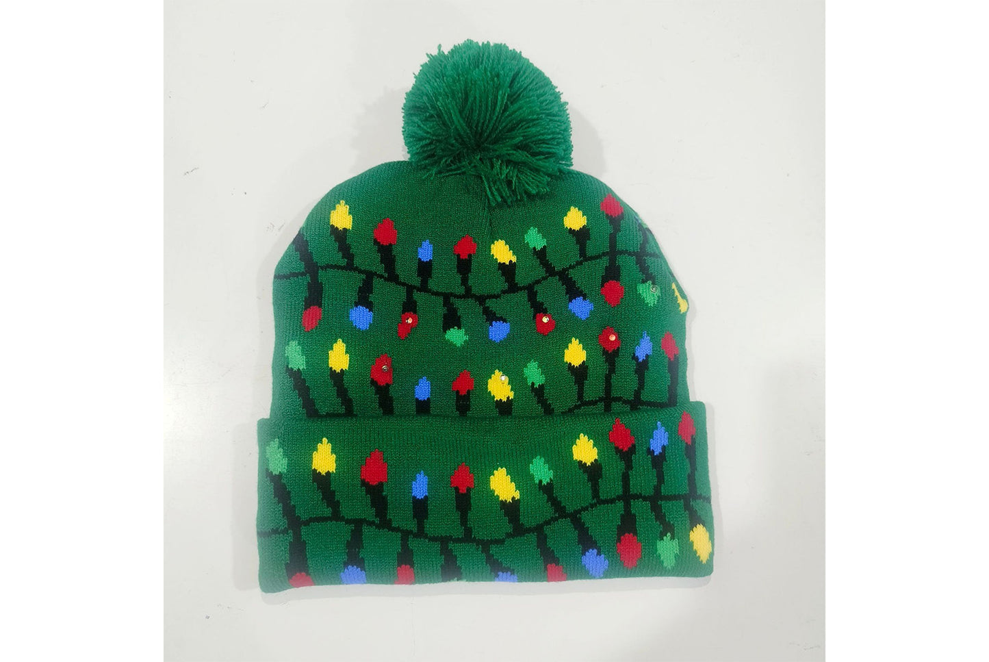 **Christmas LED Light Jacquard Knit Hat (Thickened Warm Version)**