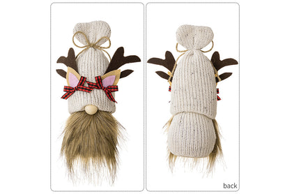 **Christmas Knitted Shell Reindeer Antler Hat Rudolph Doll**