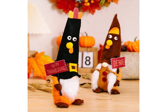 **Thanksgiving Turkey Gnome Figurine | Harvest Season Decorative Figurine**