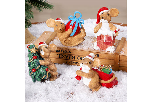 **Cute Mouse Christmas Resin Ornament**