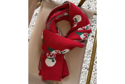 **Christmas Knitted Scarf (Red and Green Available)**