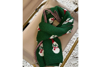 **Christmas Knitted Scarf (Red and Green Available)**