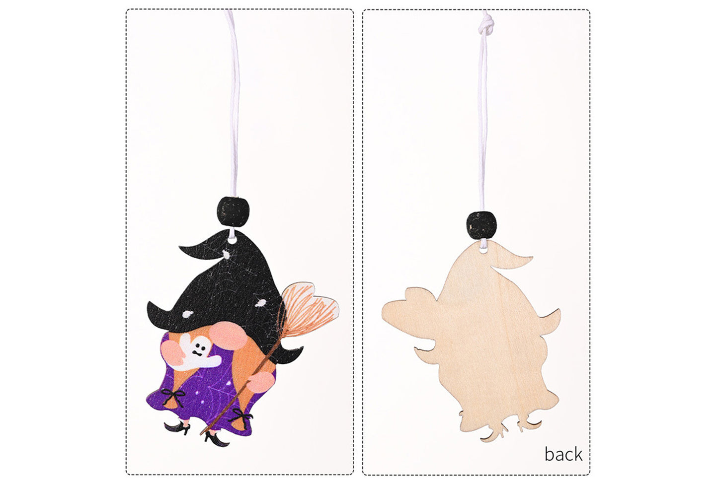 **4-Grid Halloween Rudolf Wooden Pendant | Wooden Home Decor**
