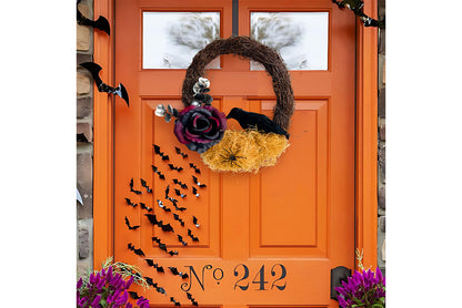 Halloween Dead Rose and Crow Wreath