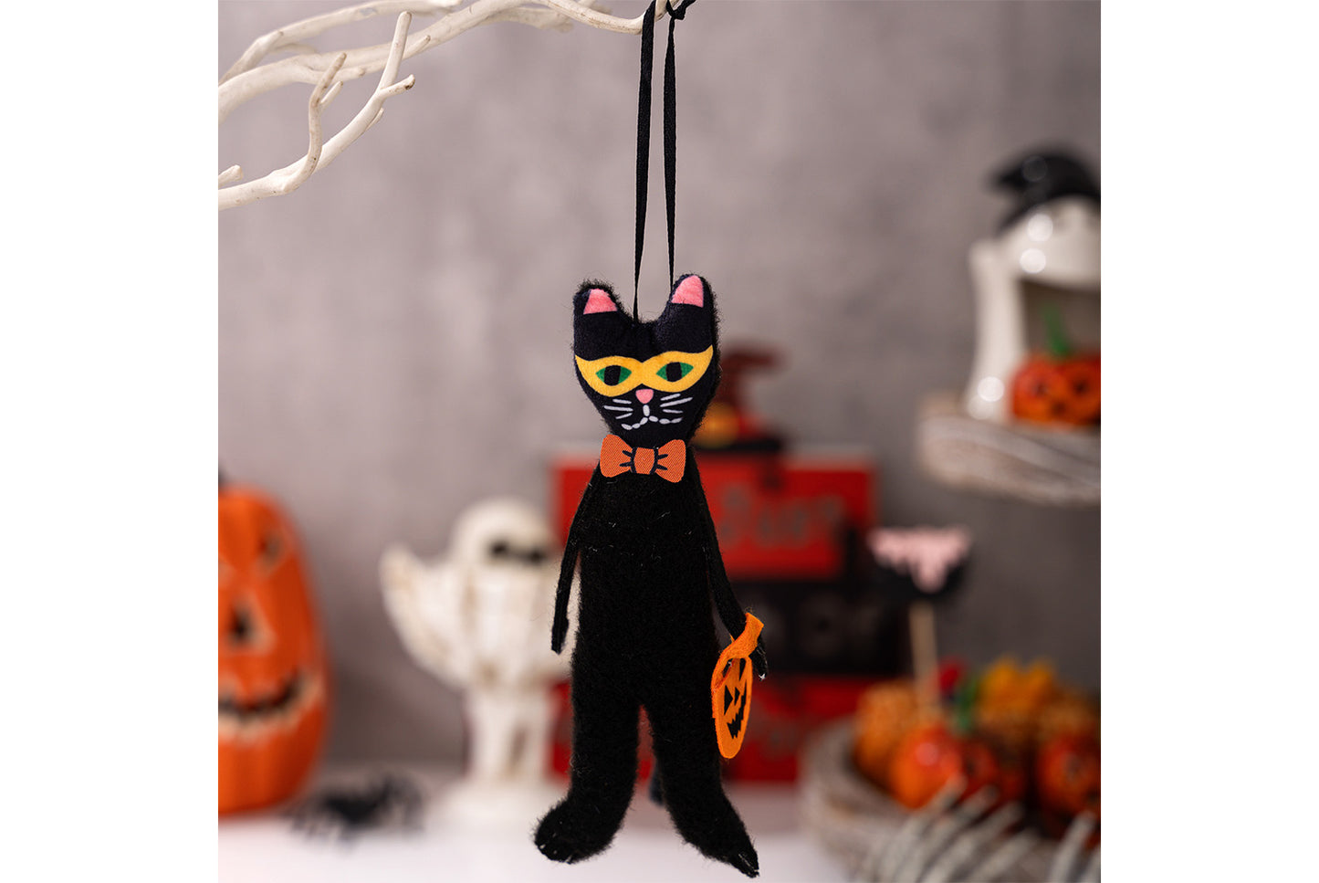 **Halloween Fabric Pendant | Pumpkin Ghost Black Cat Skull Theme Decoration**