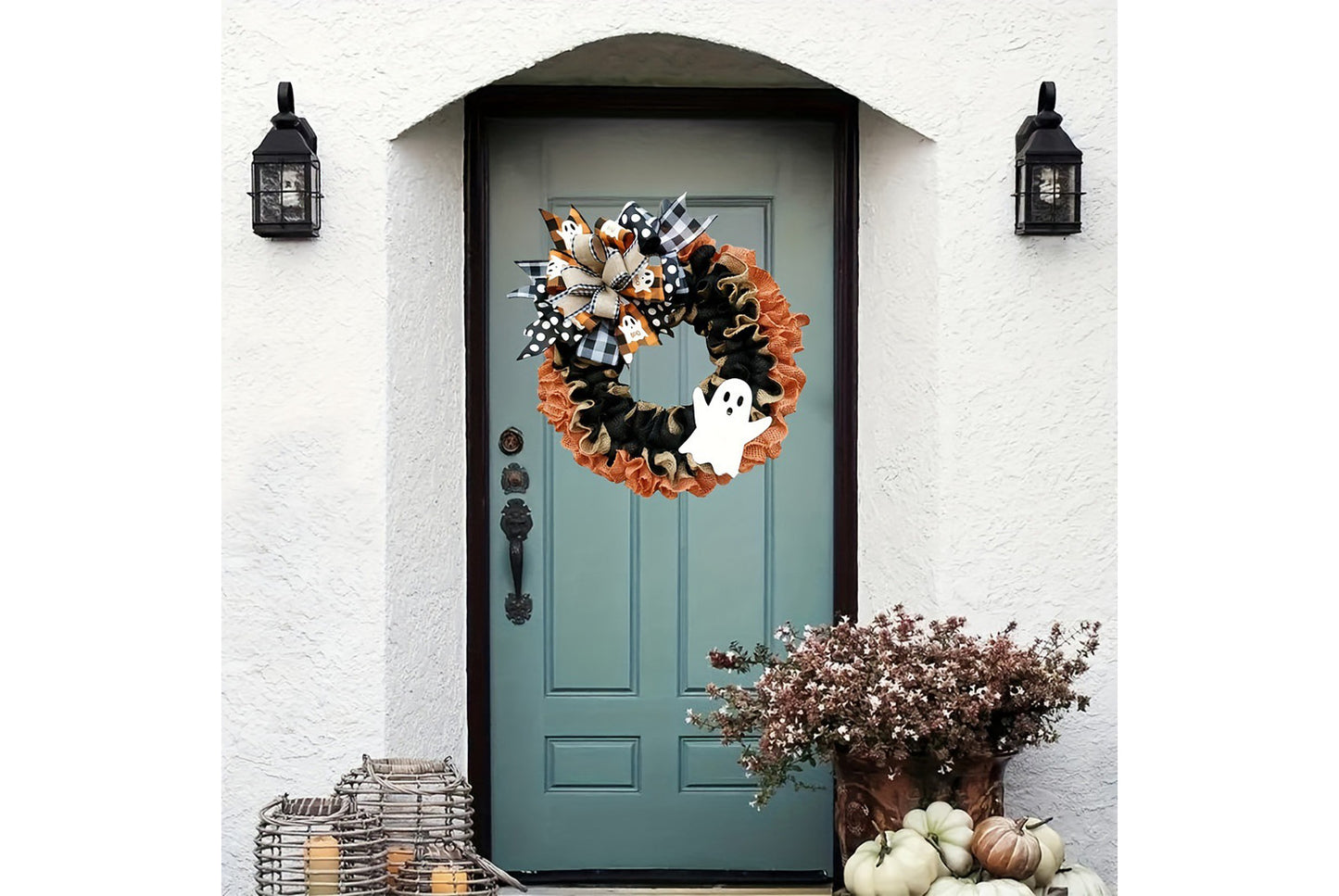 **Halloween Ghost Linen Garland | Ghost Festival Door Decoration**