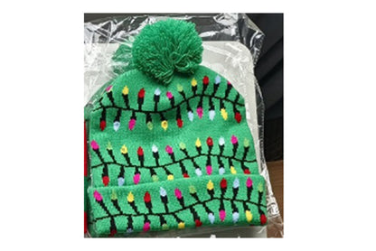 **Christmas LED Light Jacquard Knit Hat (Thickened Warm Version)**