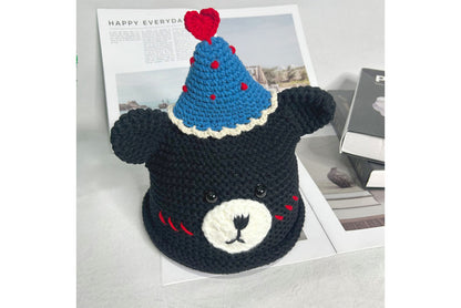 **Handmade Teddy Bear Knitted Hat (Sweet and Warm Autumn/Winter Wool Hat)**