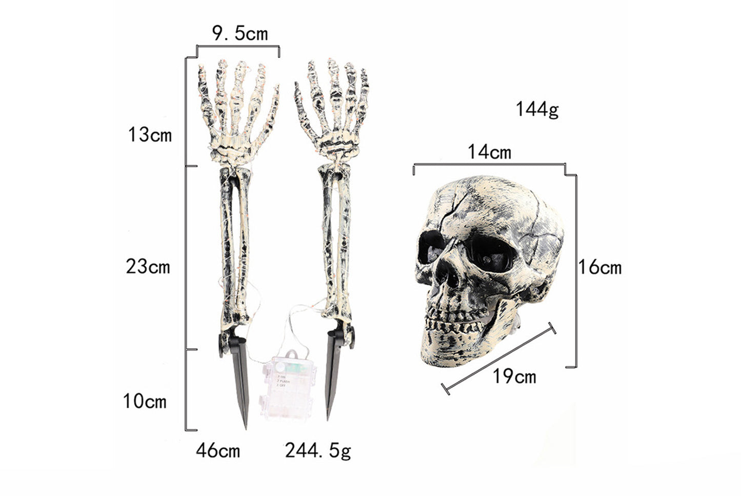 Halloween Skull Three-Piece Ground Socket Set
