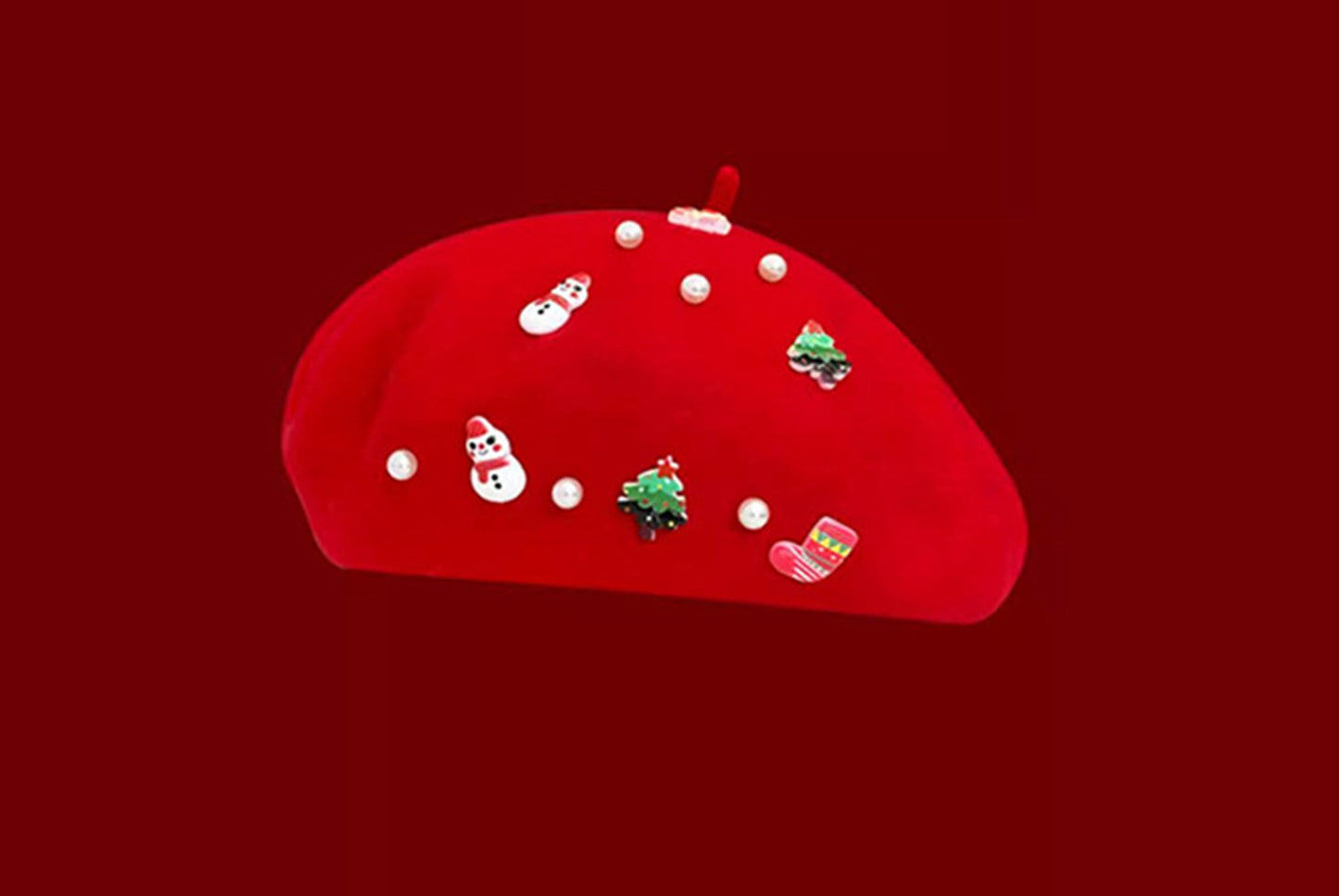 **Children's Christmas Wool Beret (Winter Painter's Hat)**