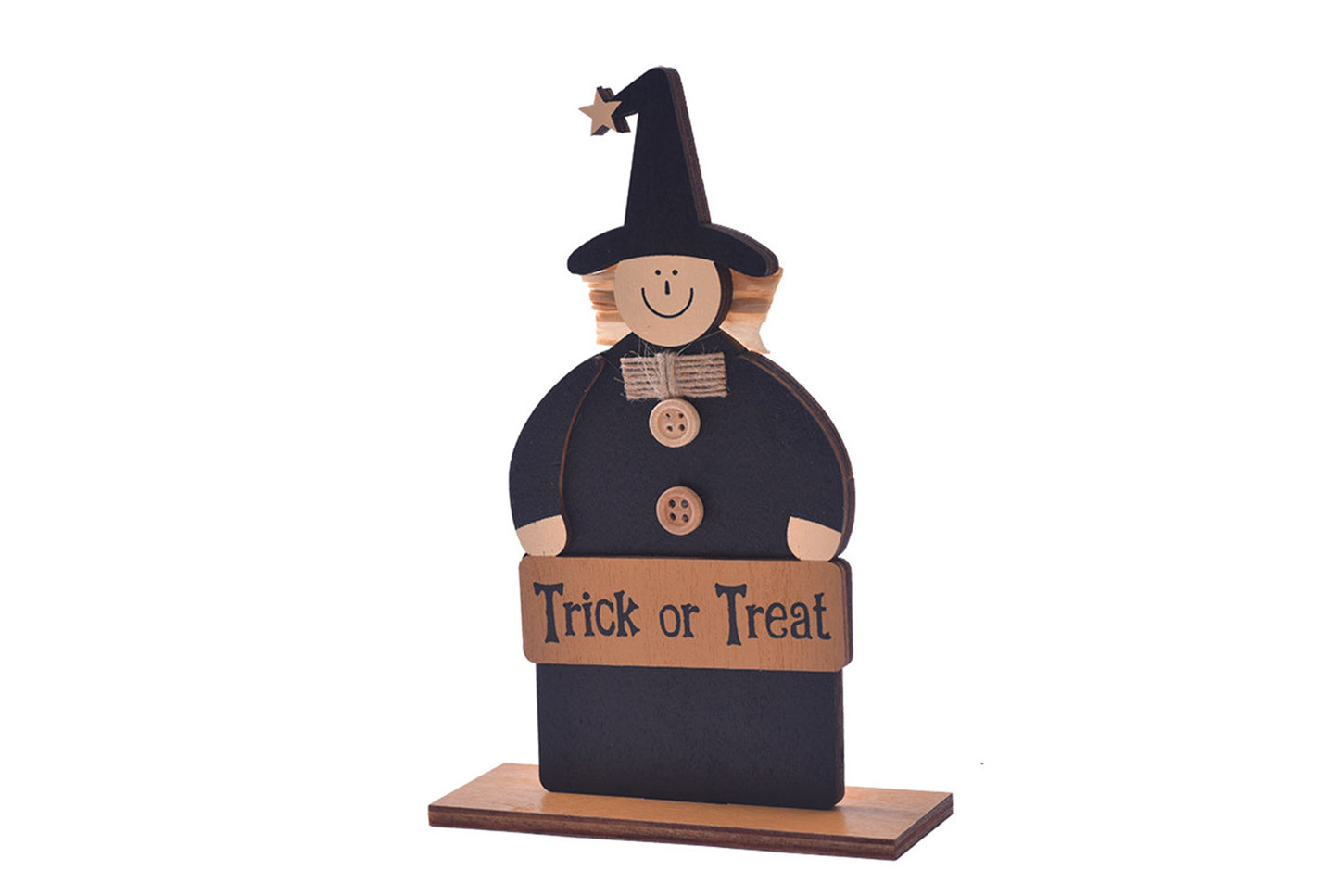 **Halloween Wooden Ornaments | Witch Ghost Themed Painted Decorations**