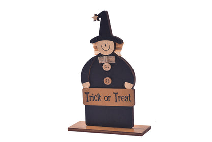 **Halloween Wooden Ornaments | Witch Ghost Themed Painted Decorations**