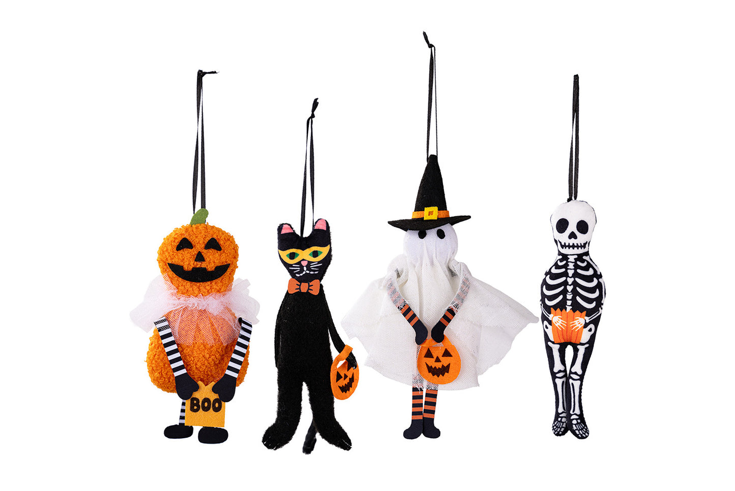**Halloween Fabric Pendant | Pumpkin Ghost Black Cat Skull Theme Decoration**