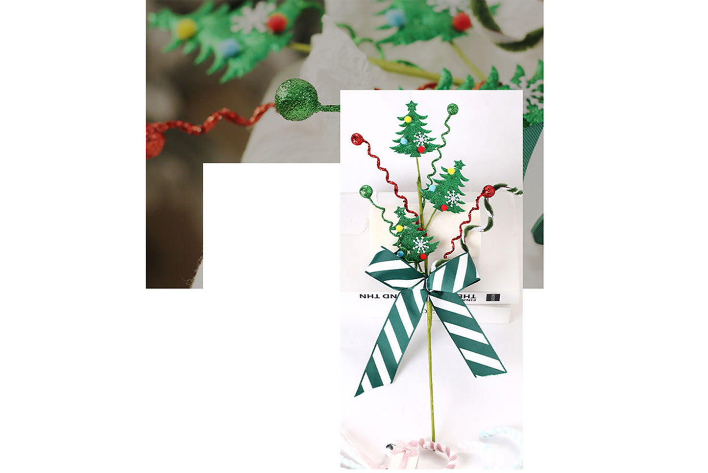 **Christmas Tree Card Bouquet Decoration Set (45cm)**