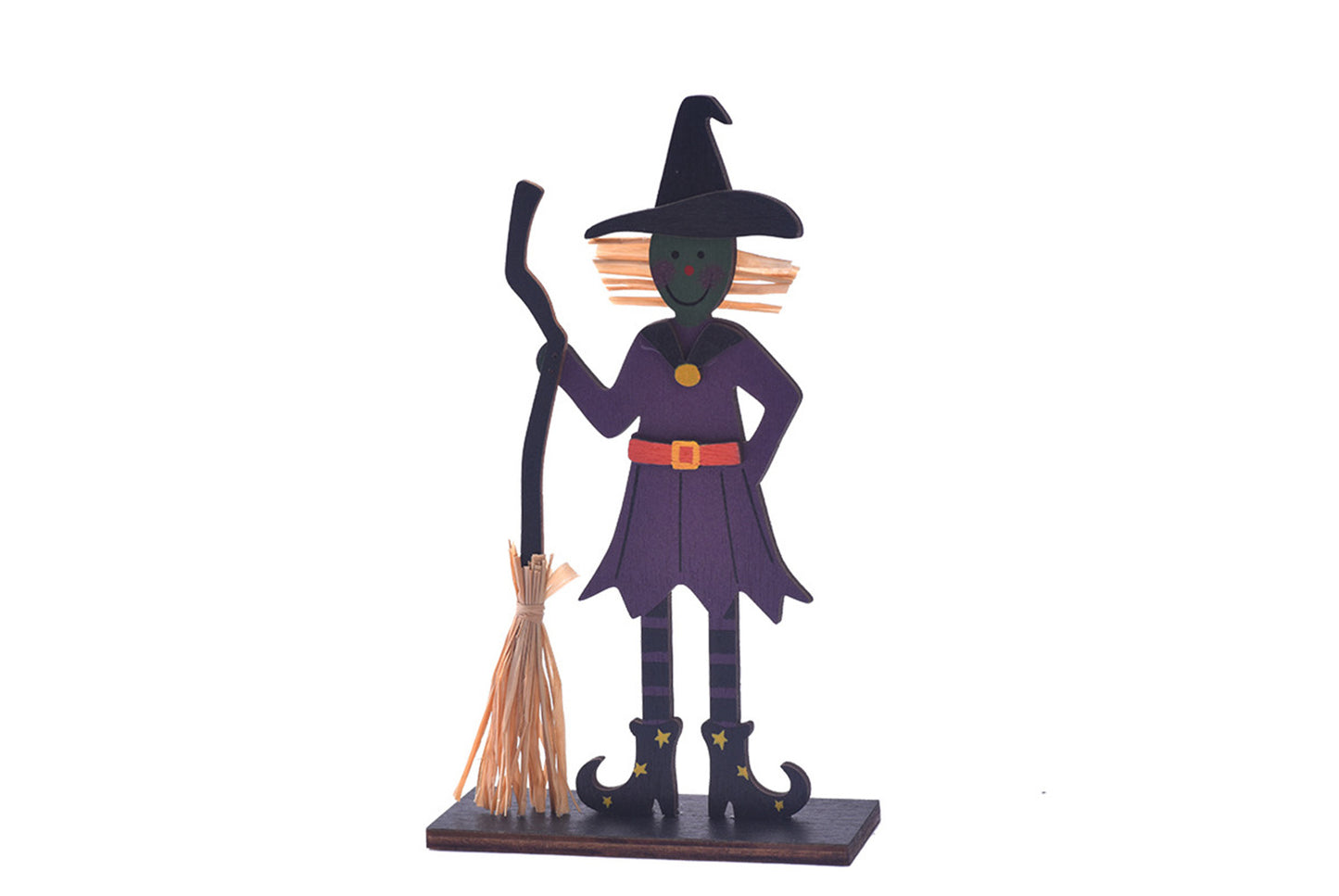**Halloween Wooden Ornaments | Witch Ghost Themed Painted Decorations**