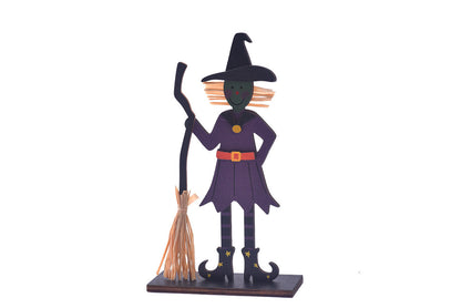 **Halloween Wooden Ornaments | Witch Ghost Themed Painted Decorations**