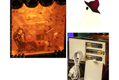 **Halloween LED Light-Up Wind Lantern | Ghost Festival Scene Decoration Props**