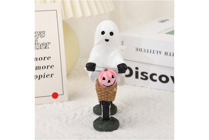 **Halloween Ghost Bicycle Ornament | Creative Desktop Decoration**