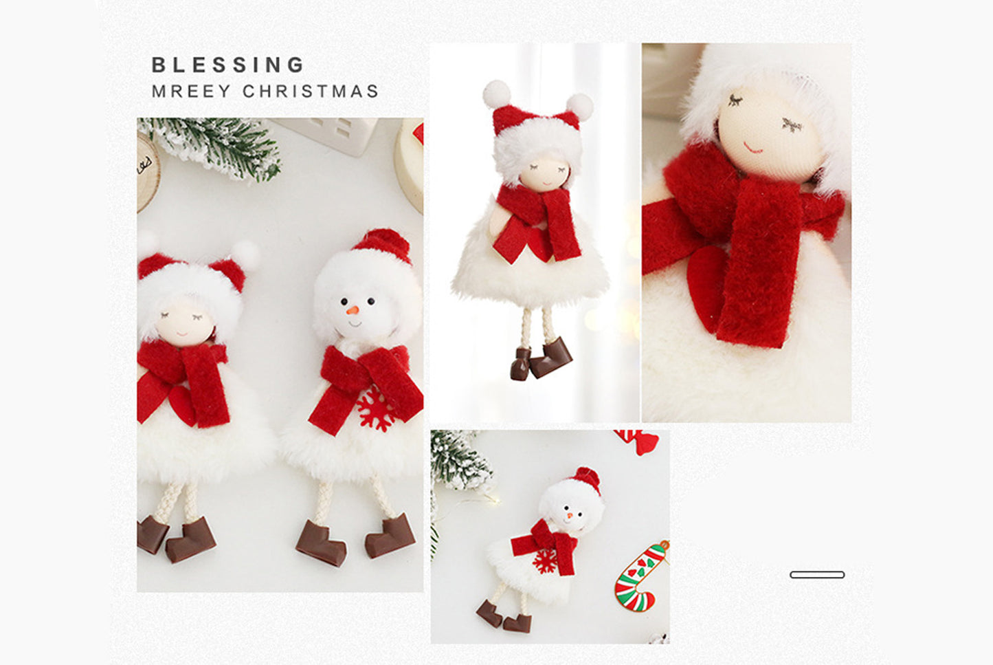 **Christmas Plush Doll Pendant Set**