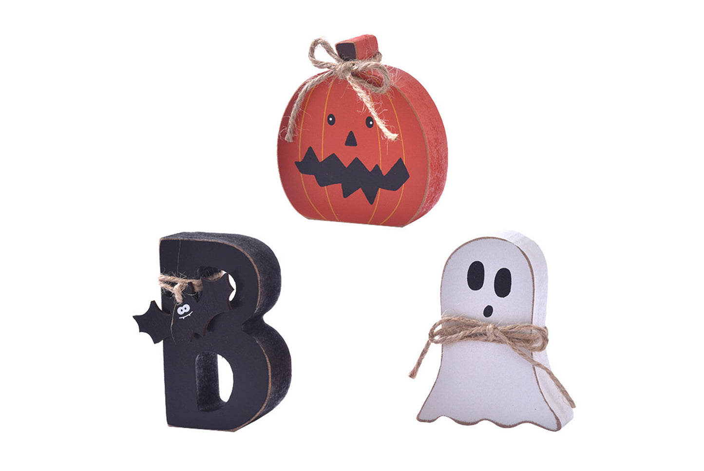 **Halloween BOO Ghost Ornament | Wooden Tray Decoration**