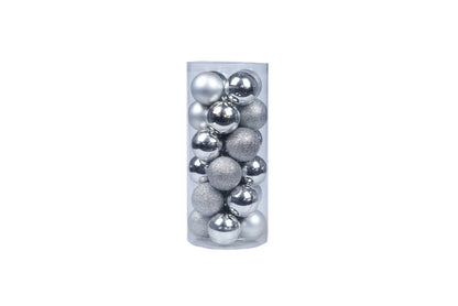 **3cm Christmas Ball Ornament Set (24 pieces)**
