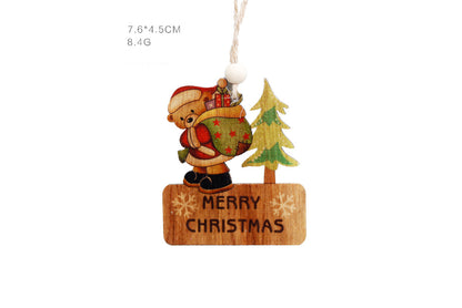 Wooden Painted Christmas Ornaments (Christmas Tree Decoration Set)