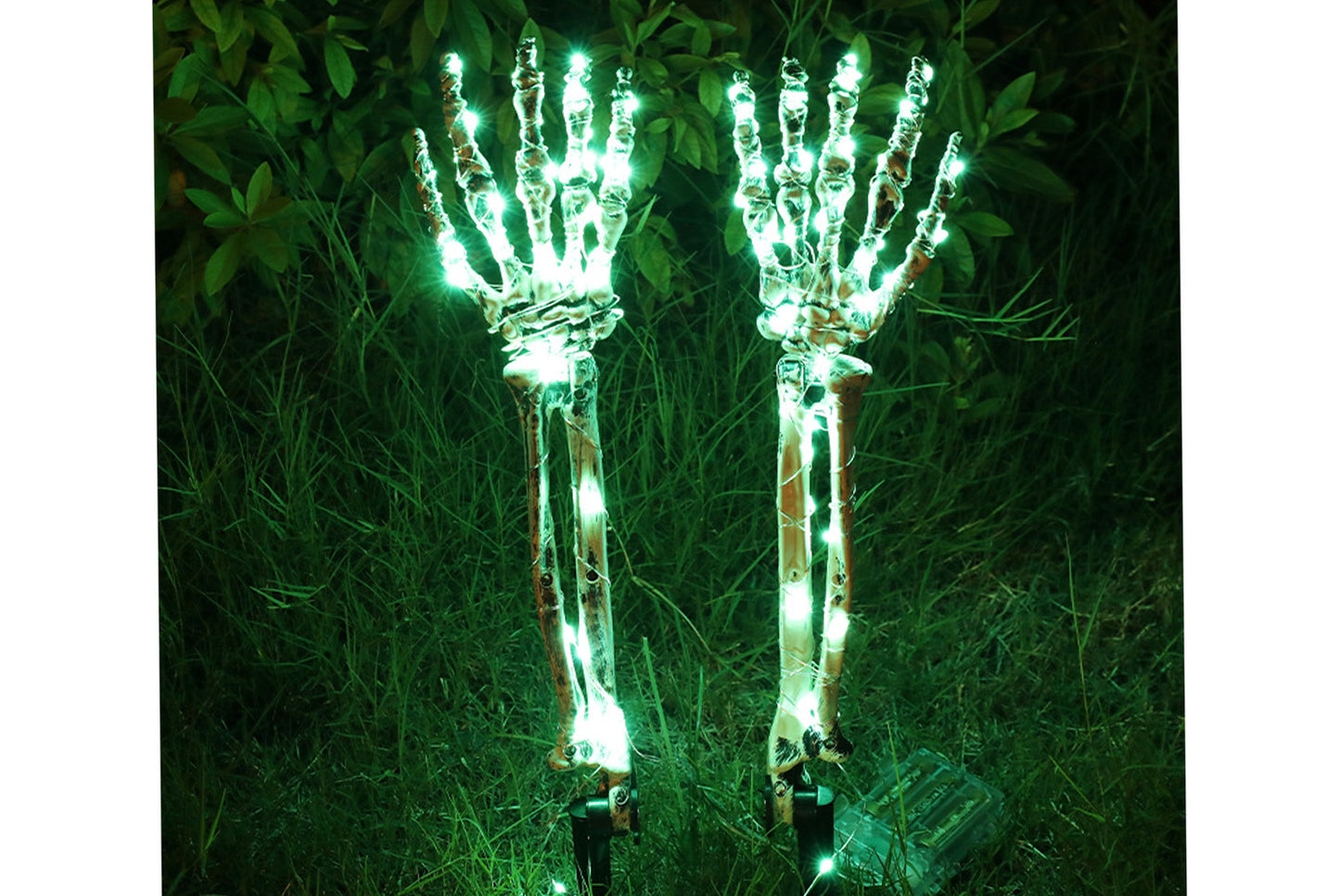 **Halloween LED Light-Up Skeleton Hand | Ground Plug Decorative Prop**