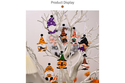 **4-Grid Halloween Rudolf Wooden Pendant | Wooden Home Decor**