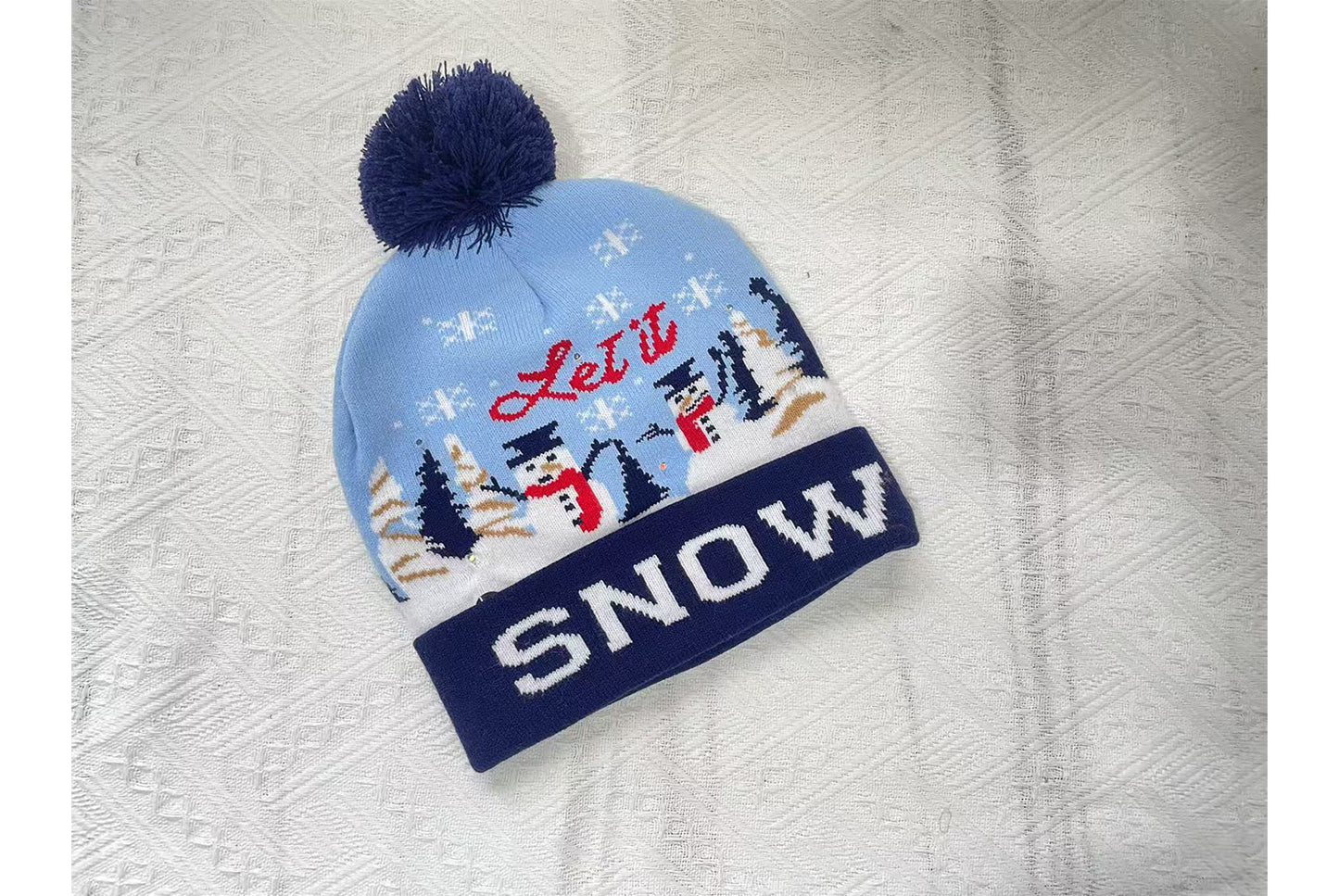 **Christmas Light-Up Wool Hat (Winter Warm Jacquard Knit Hat)**