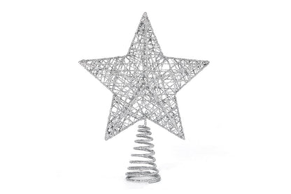 **Wrought Iron Glitter Hollow Treetop Star Ornament**