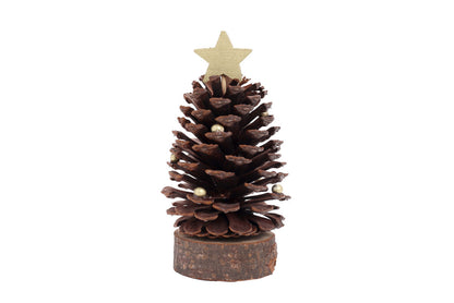 **Pine Cone Mini Christmas Tree Ornament (Gold and Silver)**
